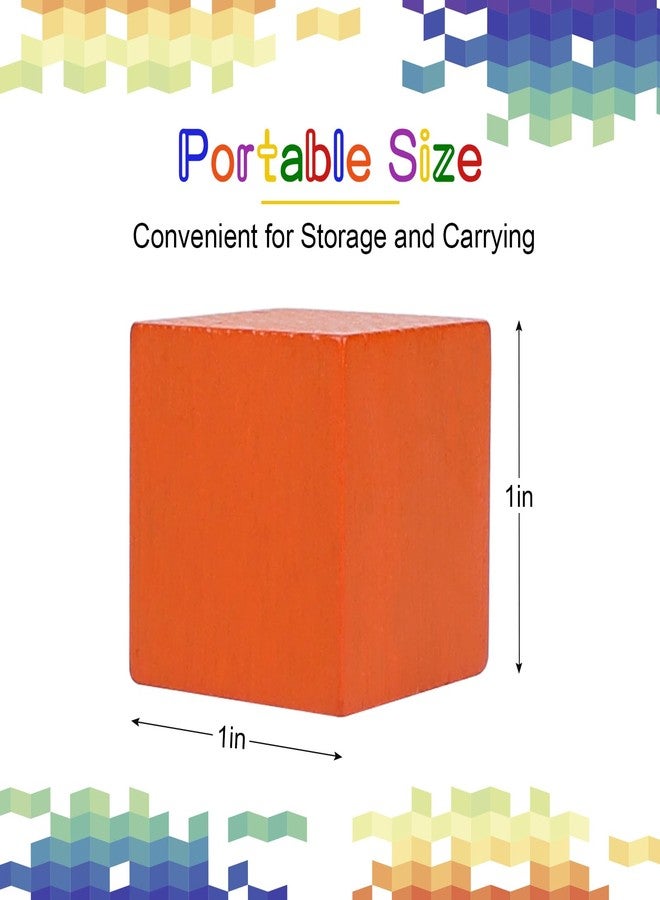 Offelec 108 Pack 1 Inch Wooden Blocks, 6 Colors STEM Math Sorting Toys, Wood Building & Stacking Blocks for Toddlers, Classroom Learning Wooden Cube Blocks, Creative Play & DIY Craft for Kids Ages 3+ - Image 3